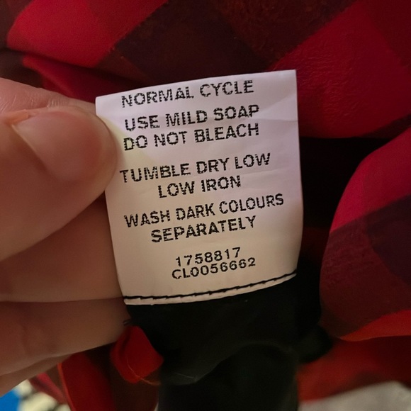 Red Embroidered Floral Checkered Georgette Shirtdress - Picture 3 of 5